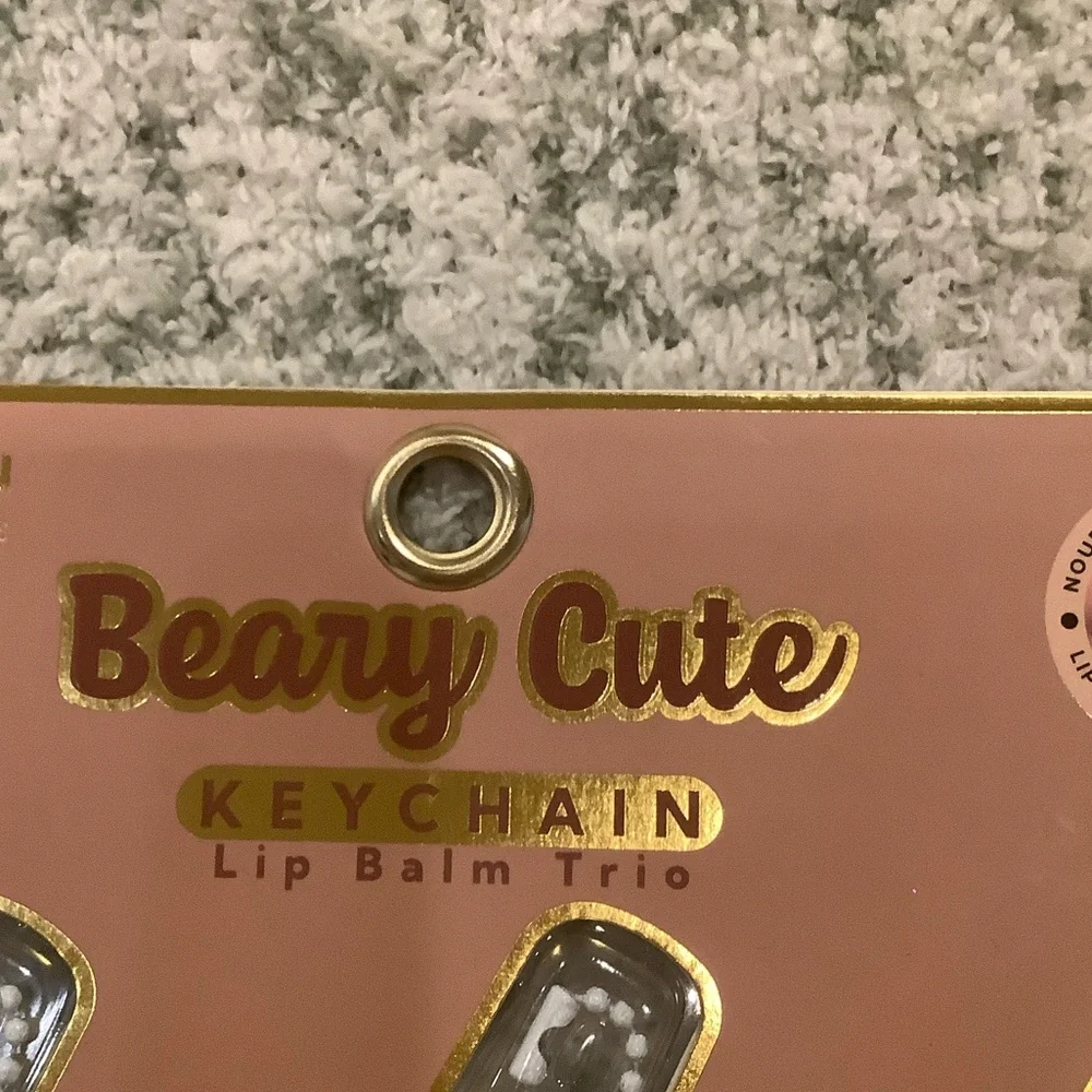 Beary Cute Flavored Lip Balm Trio Bear Keychains Set NWT 3x .24 oz - Picture 6 of 16